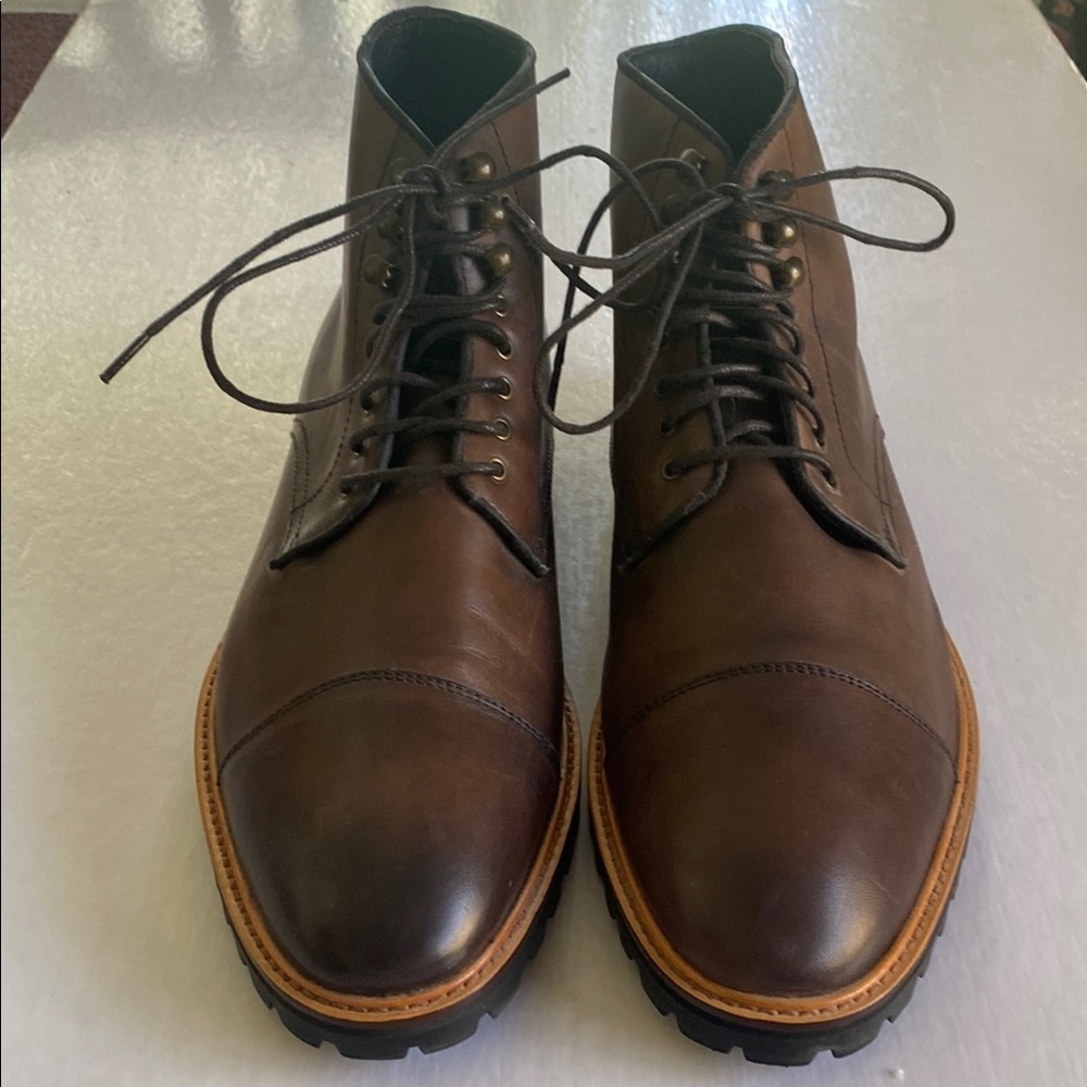 Gordon Rush Men's Chestnut Brown Leather Boots Size 8.5